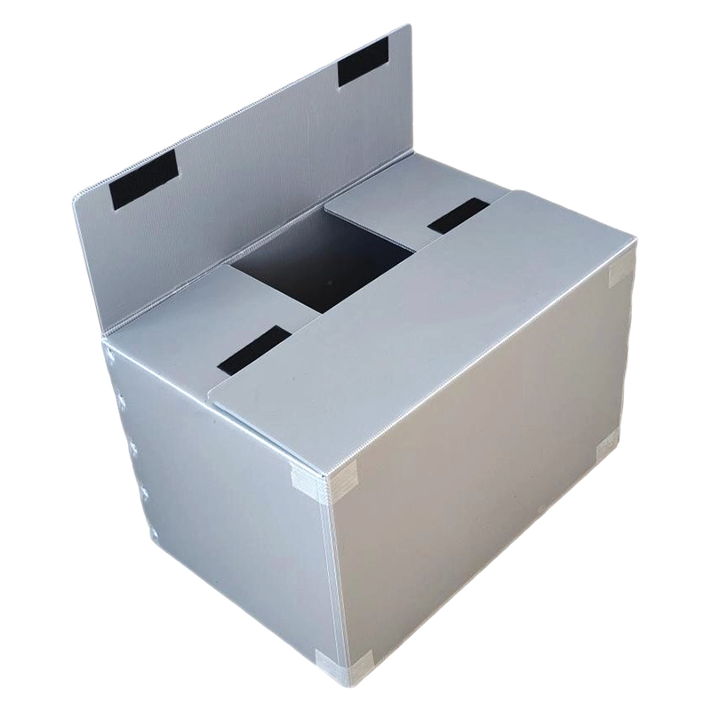 Cutie de plastic reutilizabilă pliabilă Corflute cu capac fix cu velcro