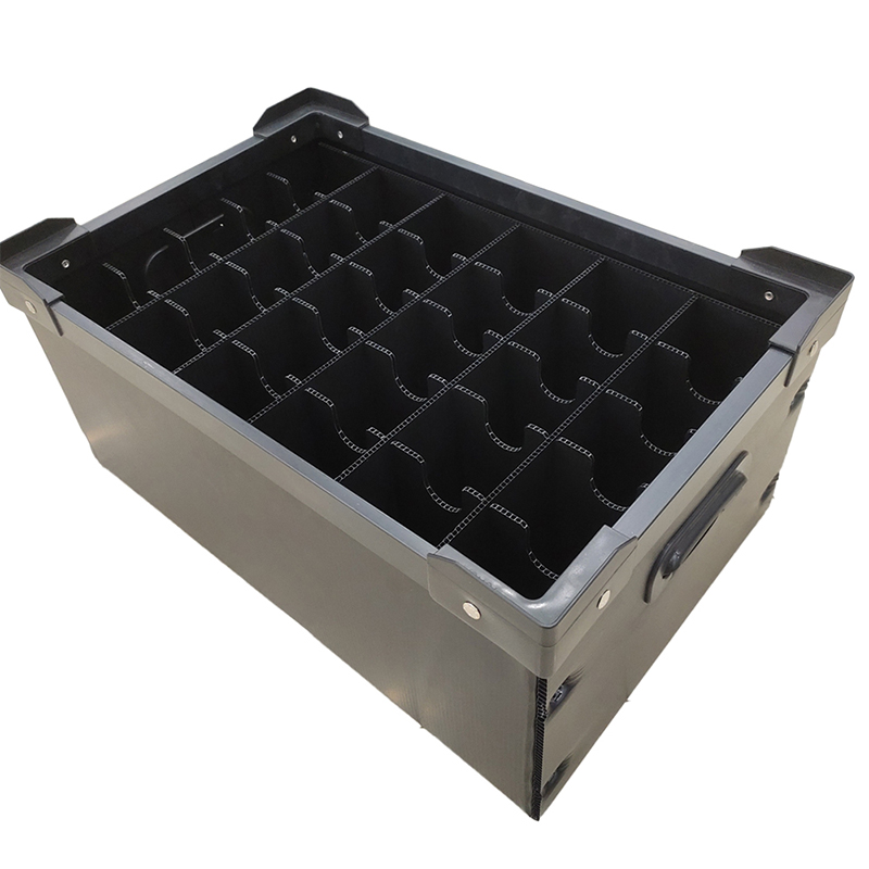 Recipient din carton tubular din PP compartimentat ESD cu separator cu grilă