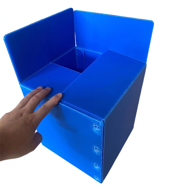 Coș pătrat de depozitare din plastic ondulat PP stivuibil