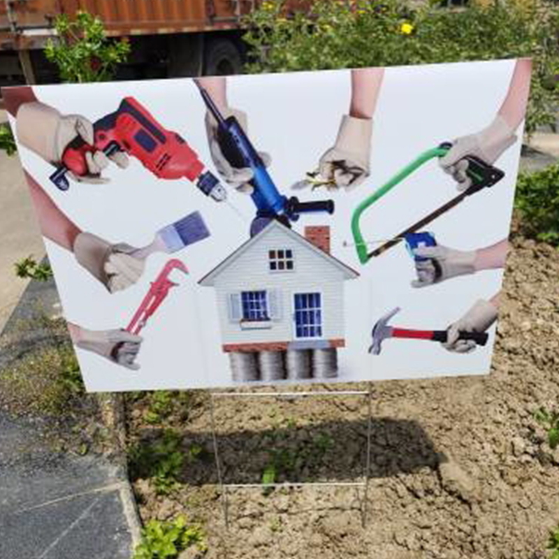 Semn de grădină din plastic ondulat în aer liber rezistent la apă